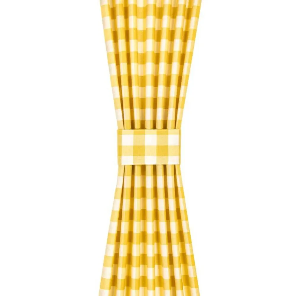 PowerSellerUSA French Door Curtain, Elegant Buffalo Plaid Curtains for Front